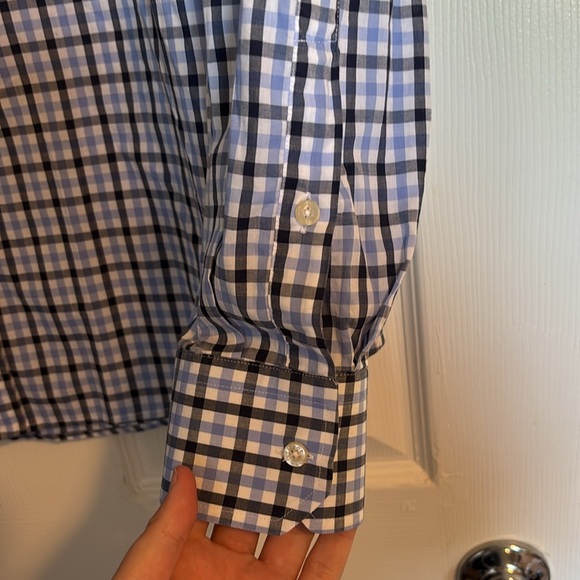 Teddy Stratford NYC men’s white and blue button down shirt size 6/XXL - Picture 5 of 9